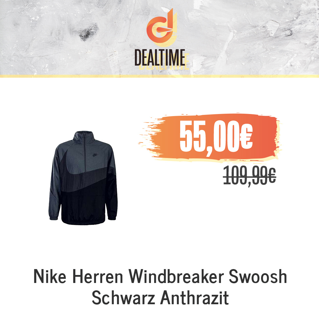 Nike Herren Windbreaker Swoosh Schwarz Anthrazit